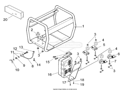 Part Location Diagram of 102987GS Briggs and Stratton Outlet panel assembly